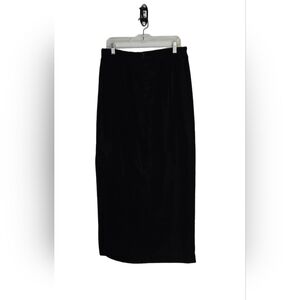 Vintage 90s Mirror Room Collection Black Velvet Midi Skirt Women’s Size 14 Lined